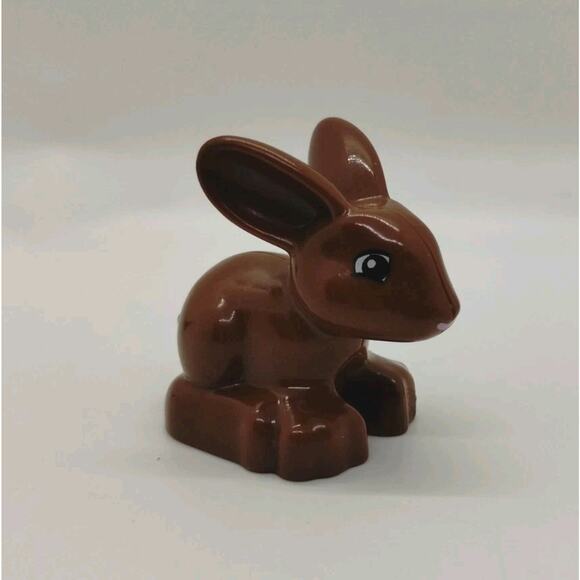 Lego Duplo Brown Rabbit Bunny Hare Animal Figure Wild Life Nature Used - Picture 1 of 4
